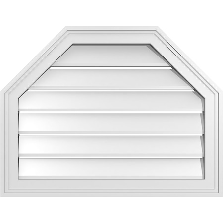 Ekena Millwork Octagonal Top Surface Mount PVC Gable Vent w/ 2"W x 1-1/2"P Brickmould Frame, 26"W x 20"H GVPOT26X2002SF